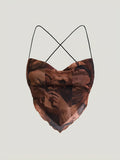Women'S Stylish Printed Strapless Halter Top - Mixed colors