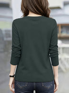 Elegant Fashionable Women'S Top | Solid Color, Regular Length, Suitable For Spring/Summer - Dark Gray