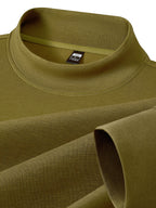 Autumn/Winter New Style Solid Color Half-Turtleneck Lyocell High-Quality Long-Sleeve Knit Base Layer, Versatile and Warm Men's Sweater, Skin-Friendly, Comfortable, Durable, and Breathable Men's Top, Cold-Proof Pullover FL27 - Champagne