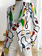 This Stylish And Elegant Women'S Blazer Is Designed Specifically for Spring And Autumn Seasons. As a Versatile Lapel Jacket, It Is Suitable for a Wide Range of Occasions, Offering a Look That Is Both Creative And Highly Fashionable - Color On White Background