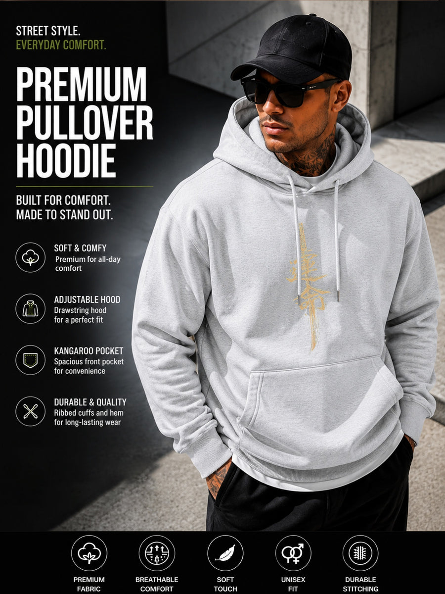 Men's 1pc Anime Straw Hat Pirate Hooded Sweatshirt - Large Front Vintage Iconic Characters Print Hoodie Jacket, Suitable for Commuting/Casual Wear, Gift for &, Machine Washable 1pc-Themed Outerwear - Light Grey