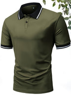 5pcs Summer Lapel Men's Shirts, Solid Color Plain Short Sleeve Shirts, Multi-Color Workwear, Casual Sportswear, Men's Executive Tops - Mixed Color 4