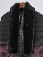 Color-Block Scarf, Soft And Comfortable Scarf, Elegant And Fashionable for Daily And Parties - Graphite Color