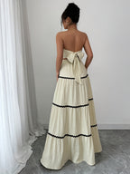 Women's Elegant Spring/Summer Top and Skirt Set for Parties, Vacation, Casual - Apricot