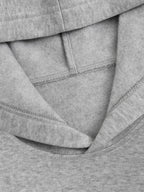 Women's Spring, Autumn, Winter -Lined Loose Hooded Sweatshirt - Korean Style Fashion, Niche, Minimalist, Age-Reducing, Versatile,, Daily Casual, Energetic, Soft and Cute,, Cartoon-Style Adorable Kitten Print Top - Light Grey