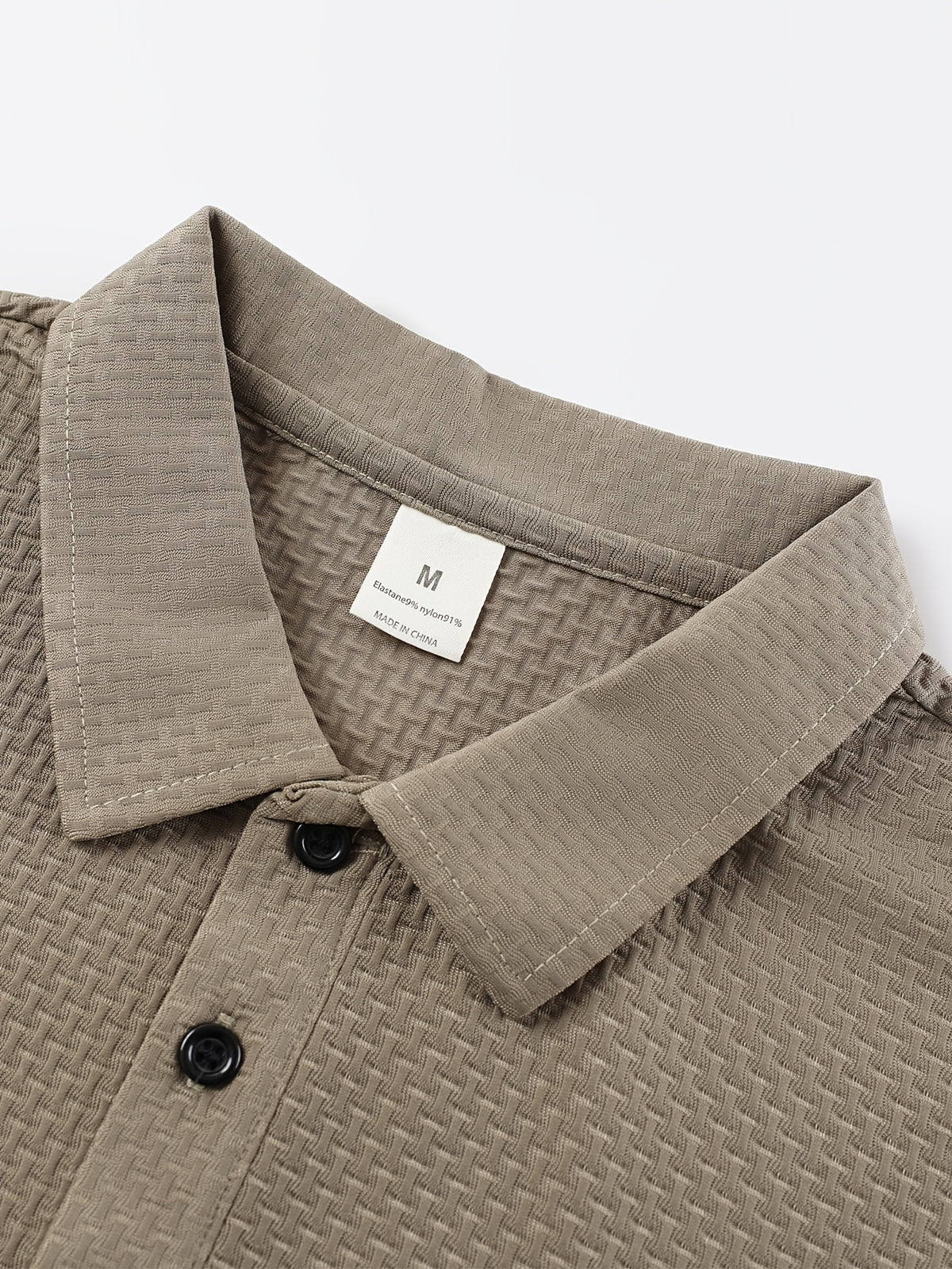 Classic Solid Color Short-Sleeve Men'S Polo Shirt, Home Casual Shirt - Khaki