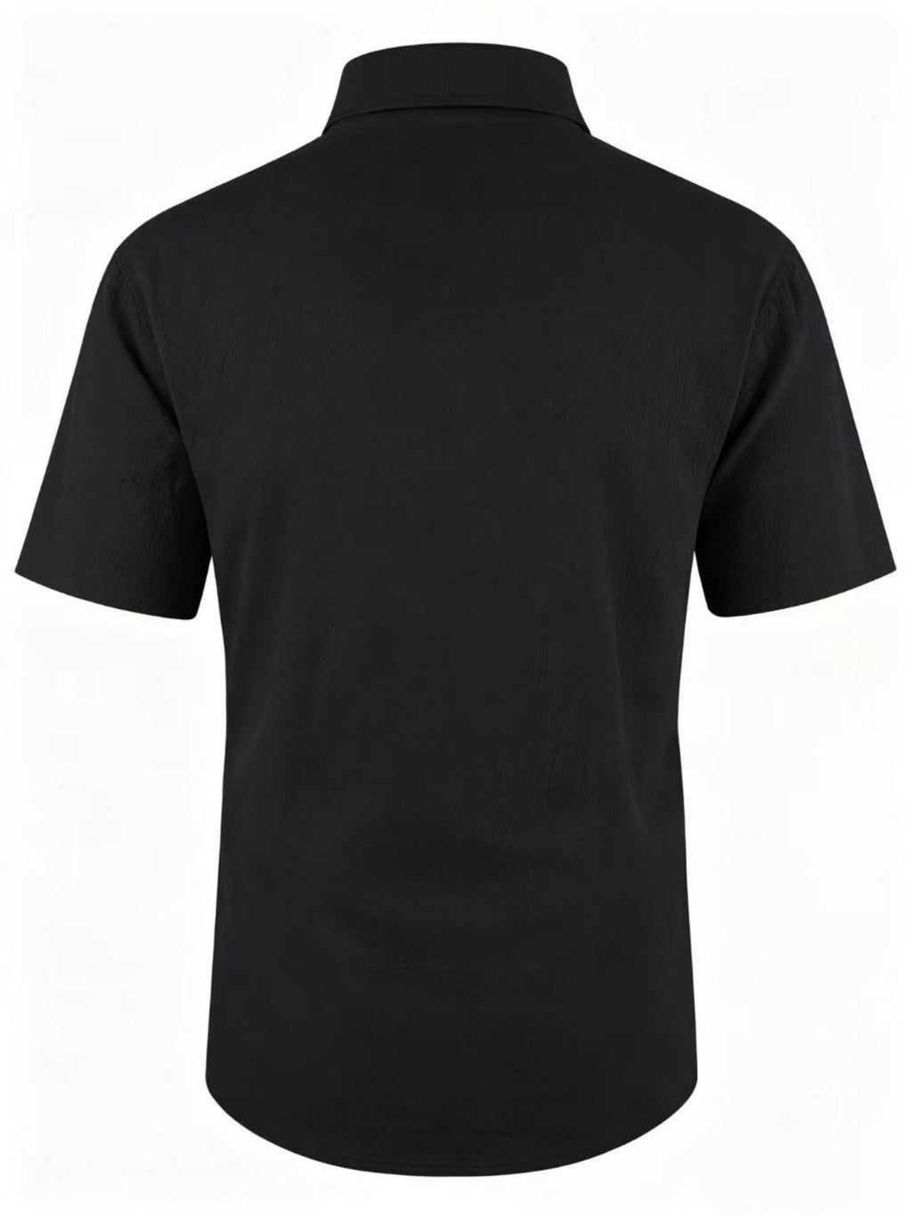 Men'S Summer Casual Short Sleeve Shirt, Outdoor Leisure Sports Print Lapel Comfortable Short Sleeve - Black