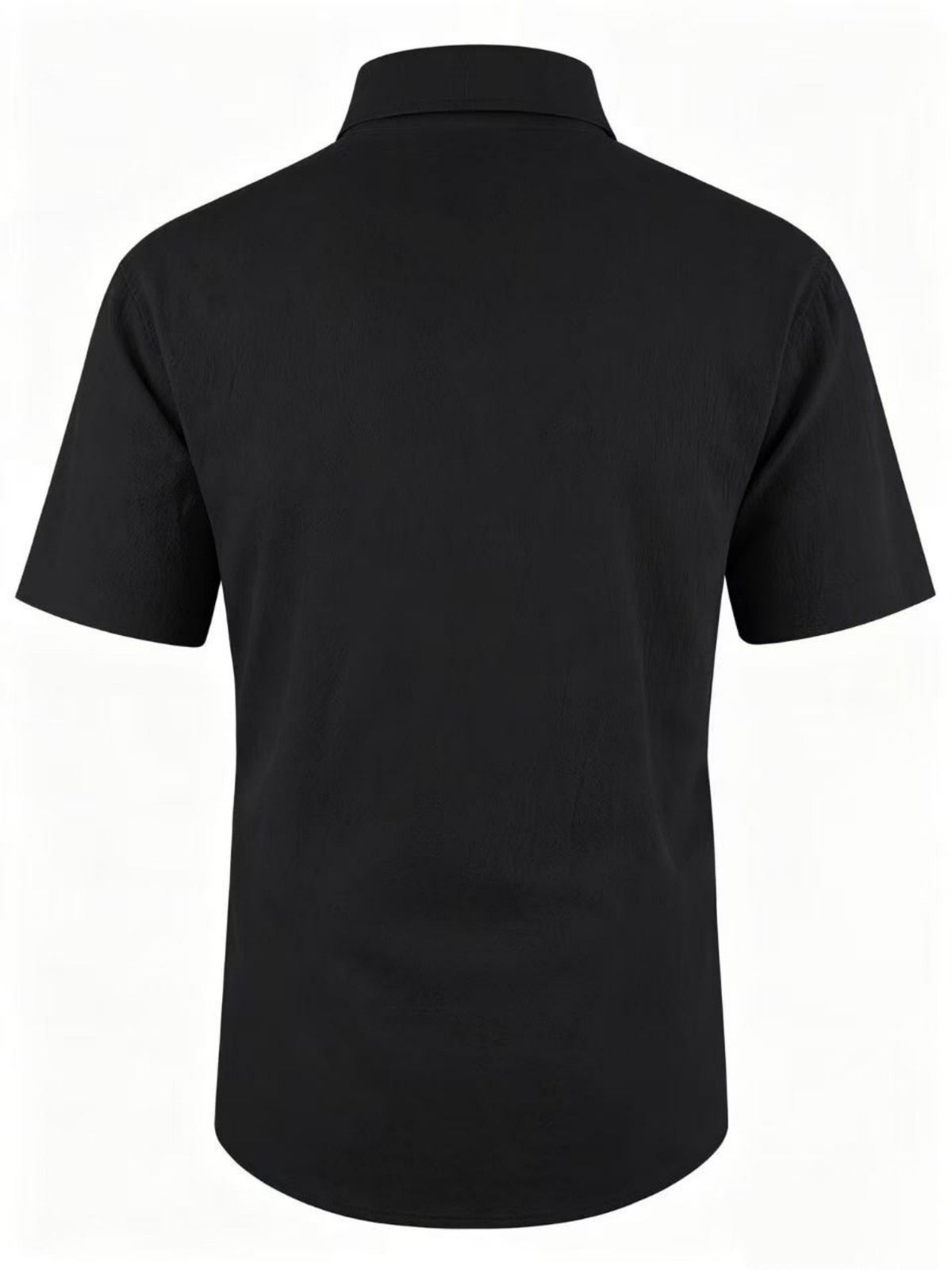 Men'S Summer Casual Short Sleeve Shirt, Outdoor Leisure Sports Print Lapel Comfortable Short Sleeve - Black