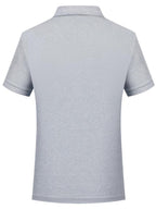 P176# Men'S Short Sleeve Polo Shirt with Black Horse Graphic Print, Outdoor Casual Breathable Top, Button-Up Collar, Golf Apparel, Inner And Outer Wear, Skin-Friendly Fabric, Men'S Fashion T-Shirt - Grey