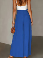 Spring/Summer New Fashion Elegant Loose High-Waist Women'S Wide-Leg Pants - Deep Blue