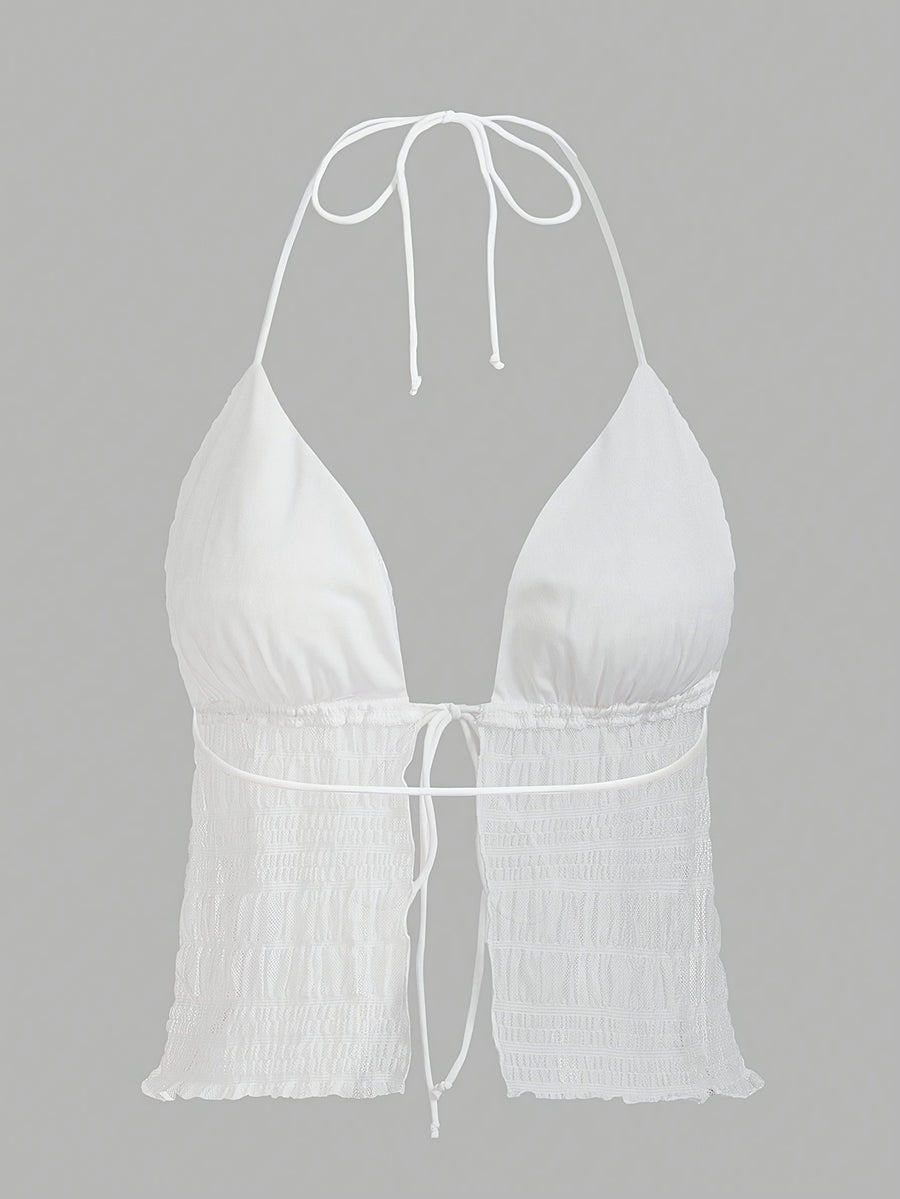 Women'S Fashion Elegant Casual Mesh Cami - White