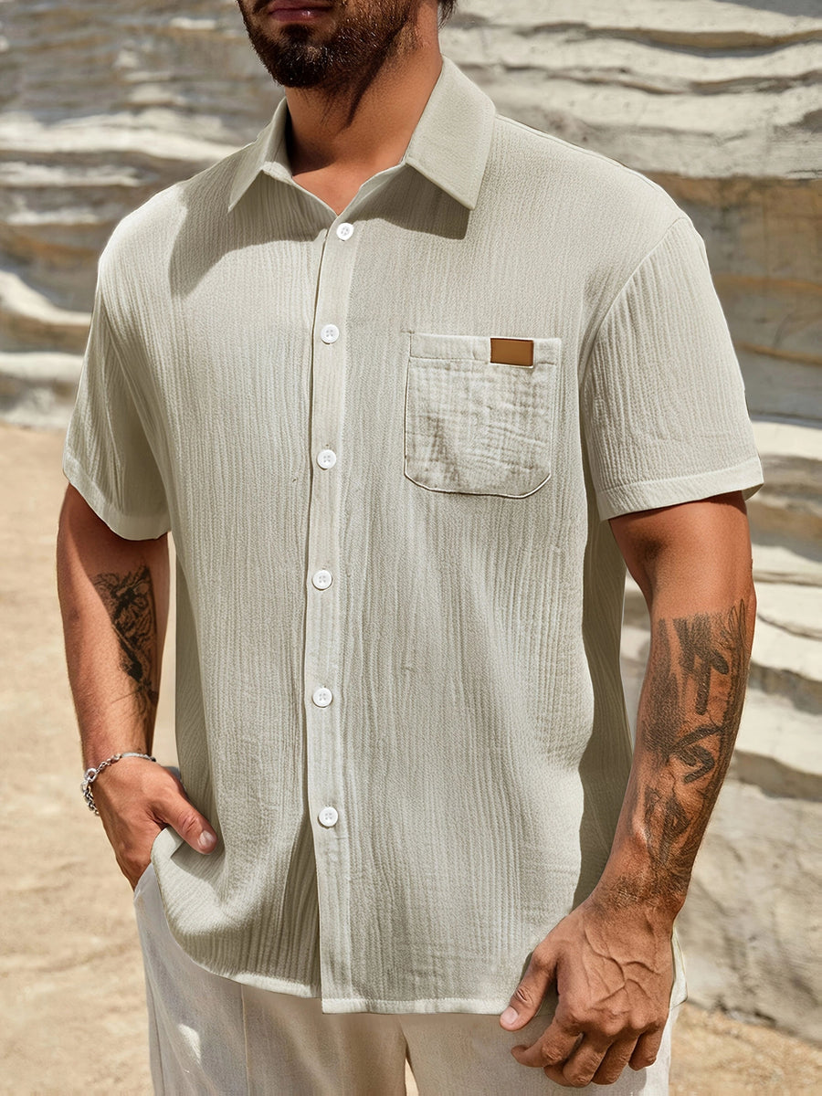 Men's Casual Shirt - Apricot