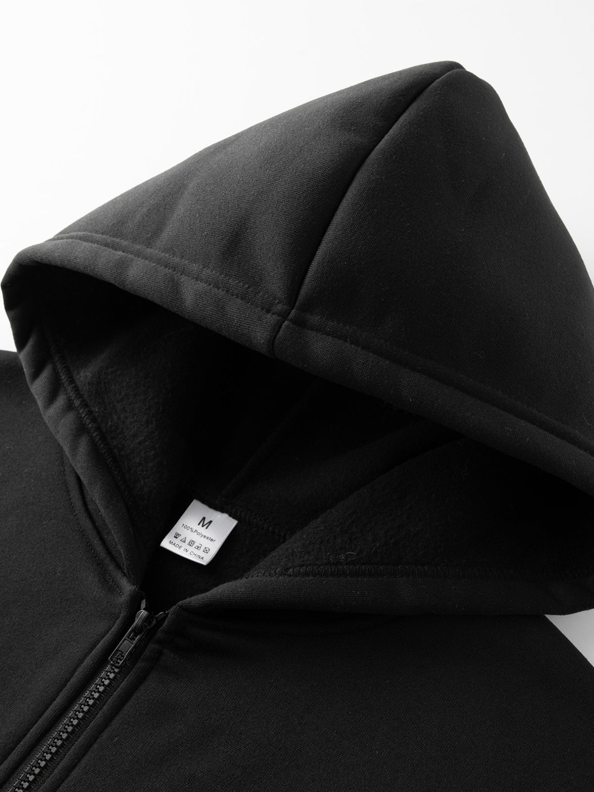 2026 New Men's Zip-Up Hoodie - Casual Pullover with Kangaroo Pocket, Stretch Fabric,  Letter Graphic Print, Versatile and Fashionable Style, Perfect Choice for Fall - Black