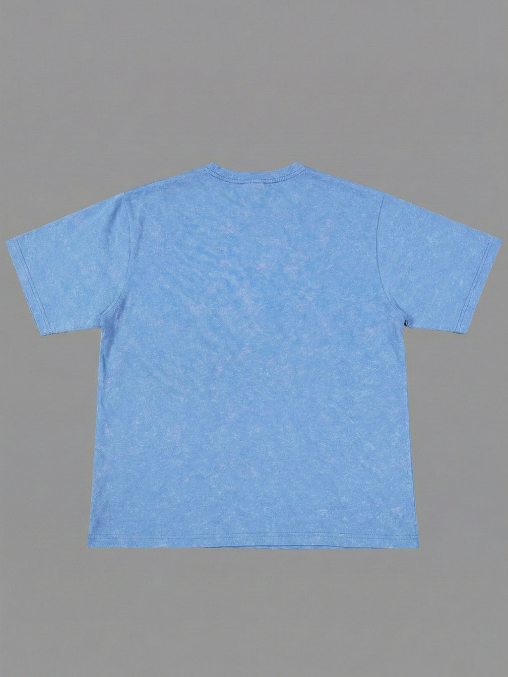 [Print Design - Non-Textured] Men'S Round Neck Drop Shoulder T-Shirt, Digital Print, No Texture, 100% Polyester, Sweat-Absorbent And Breathable, Men'S Washed Short Sleeve T-Shirt - Retro Distressed Style with Inspirational Slogan Print, Loose Fit - Light Blue
