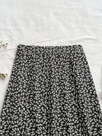 Item No.: ZD1127244 Spring/Summer Women's Simple, Fashionable, Casual, and Versatile Skirt - Black Floral