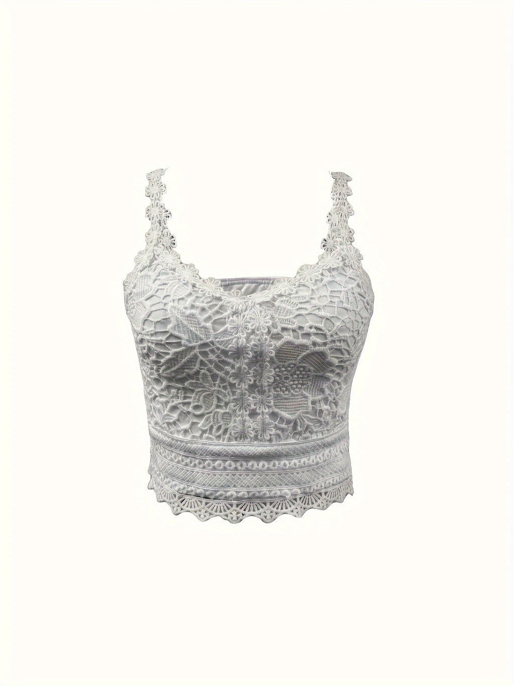 Fashion Lace Women's Tank Top - Beige