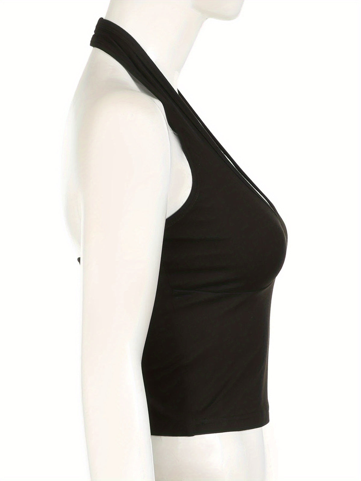 Casual Style Heart-Shaped 'I Love My Boyfriend' Printed Backless Tank Top for Women, Perfect for The Summer Back-To- Season - Black
