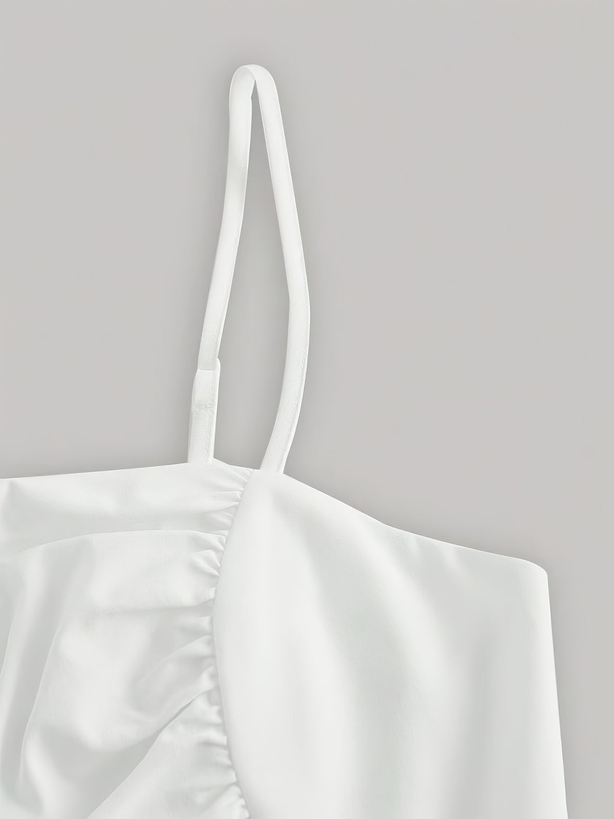 Solid Color Strapless Dress, Back-tie Wrap Dress - White