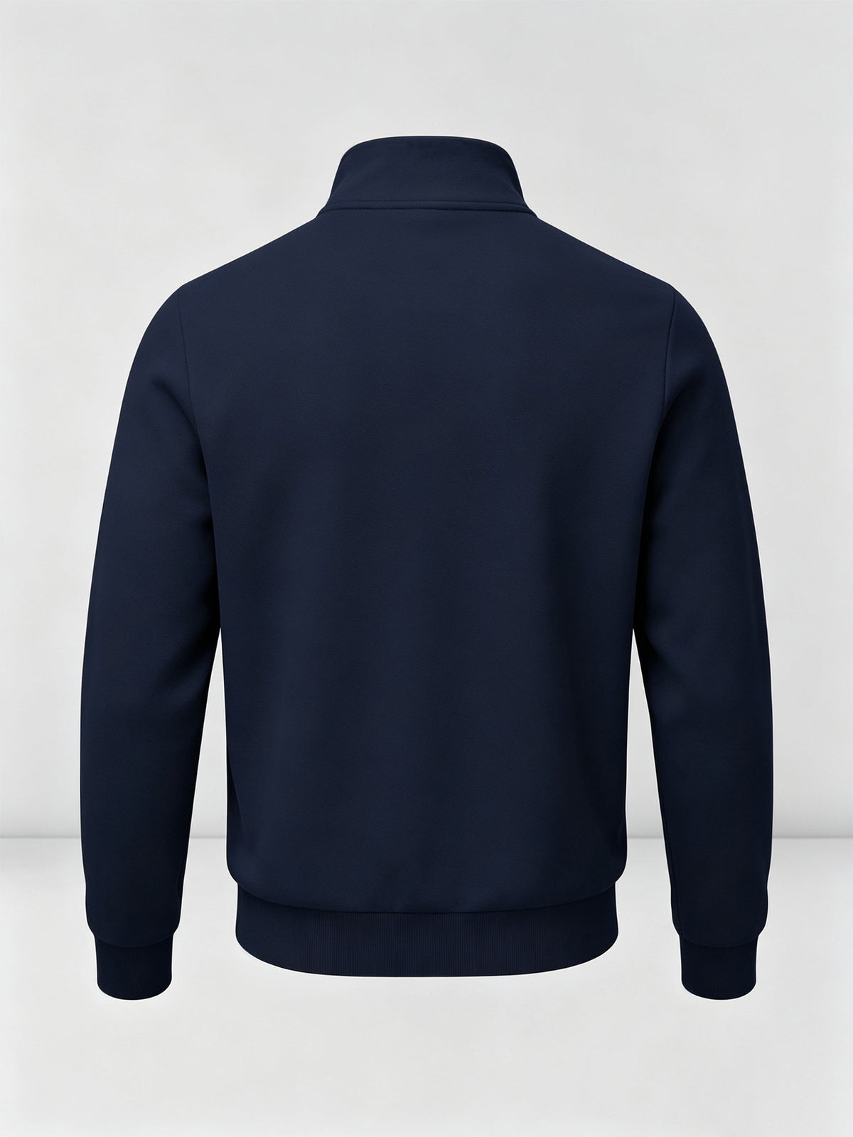 Men's Fashion Half-Zip Stand Collar Sweatshirt, Simple Red and Black Striped Logo Pattern, Autumn/Winter Casual Comfortable Versatile Sport Sweatshirt - Navy Color