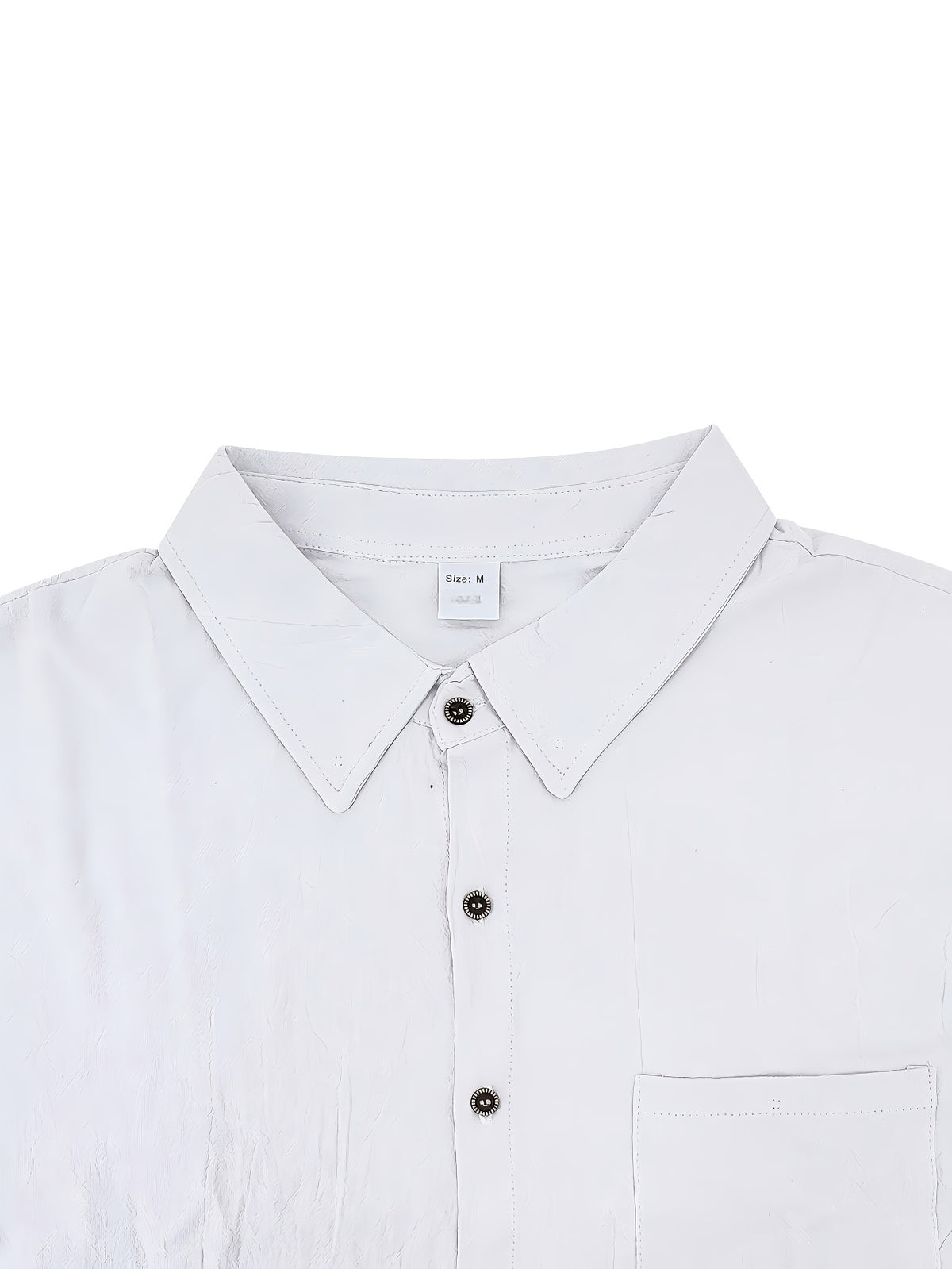 Men's Short-sleeve Shirt, Made of Comfortable and Breathable Fabric, Suitable for Daily Outings, Outdoor Sports, Travel, and Vacations. Lightweight and Airy with a Regular Fit, Ideal for the Beach, Hiking, Evening Wear, and Casual Street Style. - White