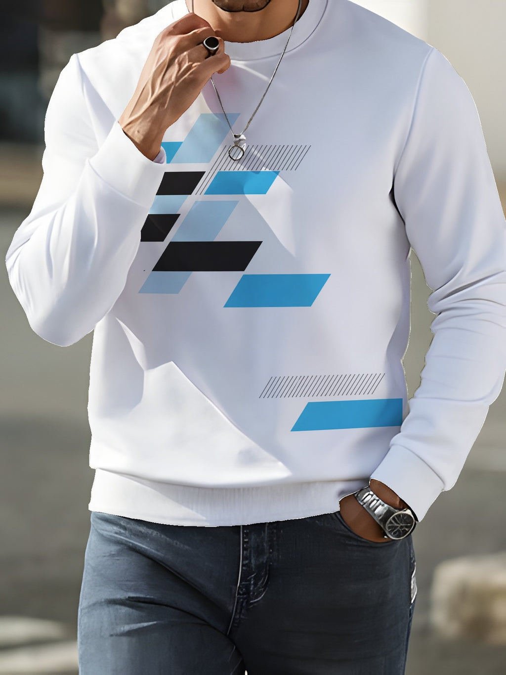 Men'S Autumn Winter New Long Sleeve Sweatshirt Men'S Casual Trendy Brand Men'S Round Neck Sweatshirt - Mixed colors