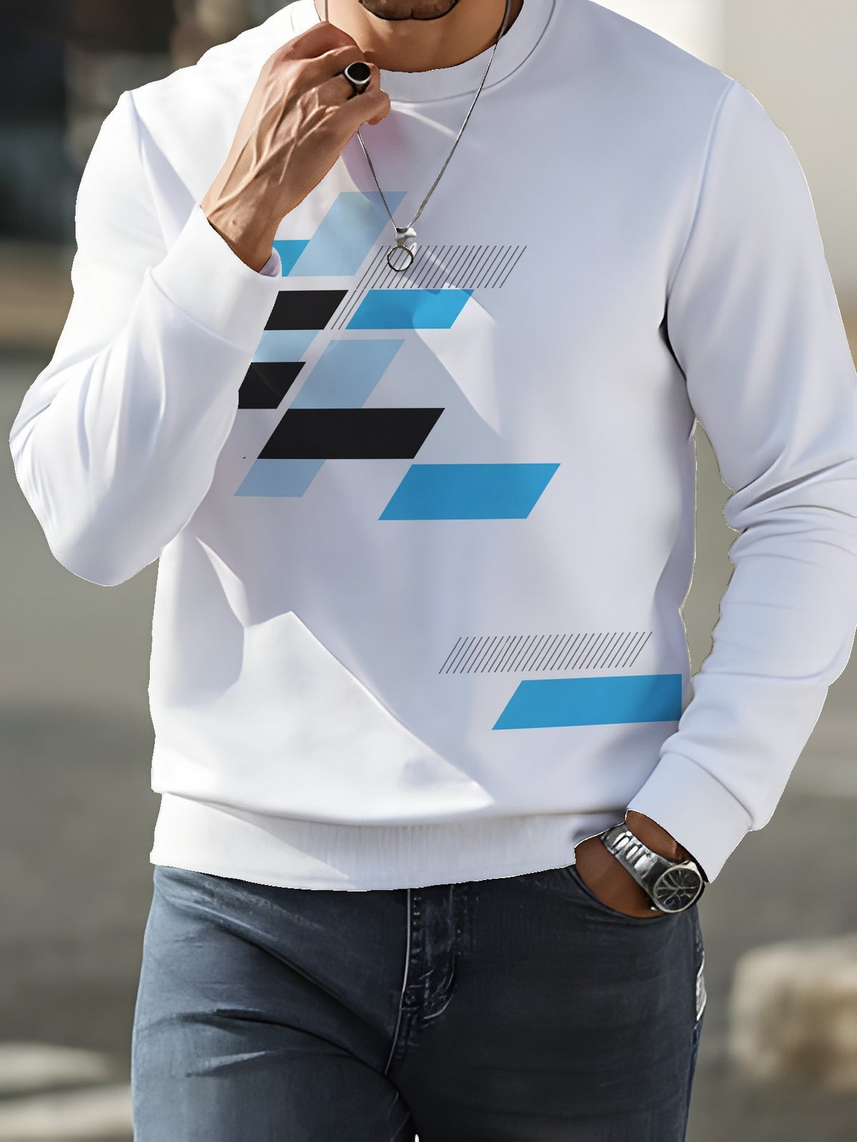 Men'S Autumn Winter New Long Sleeve Sweatshirt Men'S Casual Trendy Brand Men'S Round Neck Sweatshirt - Mixed colors