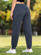 LSYTQRW Unisex Casual Sweatpants, 100% Polyester Knit Fabric, Solid Color, Loose Fit with Drawstring Waist, Long Length, Belted, for Weekend Wear - Fall/Winter Collection - Dark Gray