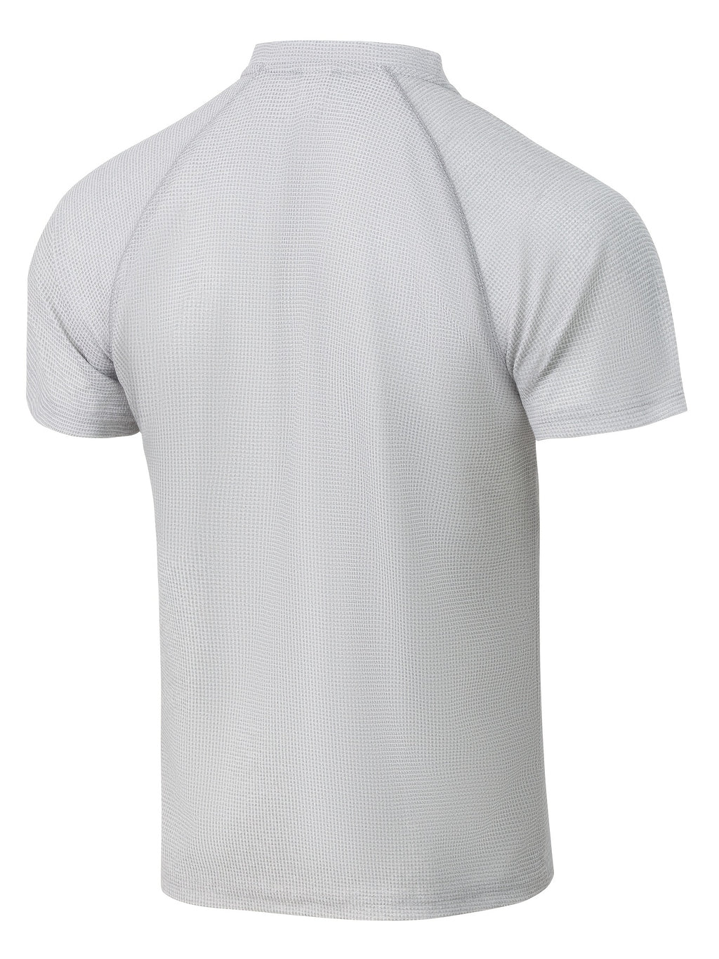 3-Pc Value Men'S Henley Shirt Short Sleeve Waffle Knit Breathable Stand Collar Polo Shirt Raglan Slim Fit Summer Sports Commute Versatile Top - Light Gray+white+black