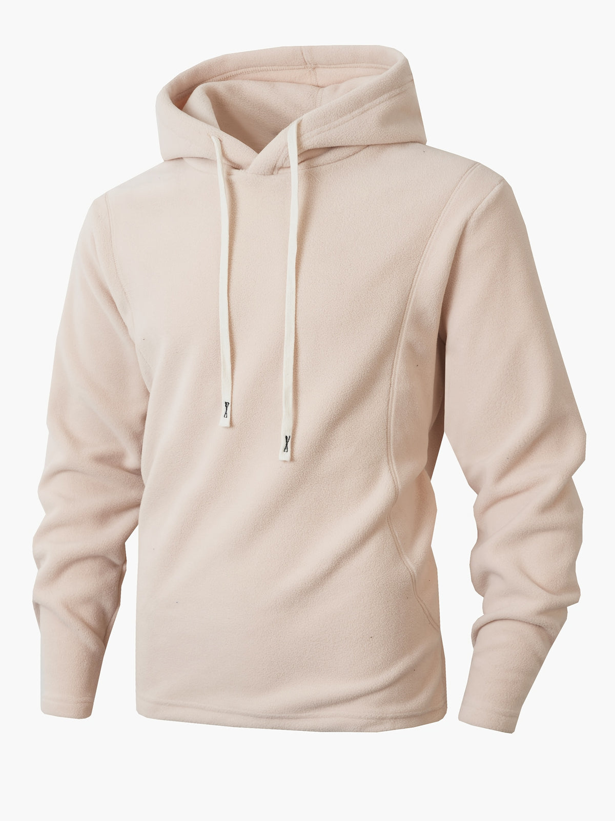 KJ-W024 Fleece Hooded Sweatshirt Jacket with Buttons, Autumn And Winter Plus Size Men'S Casual Outerwear, Stylish And Unique - Beige