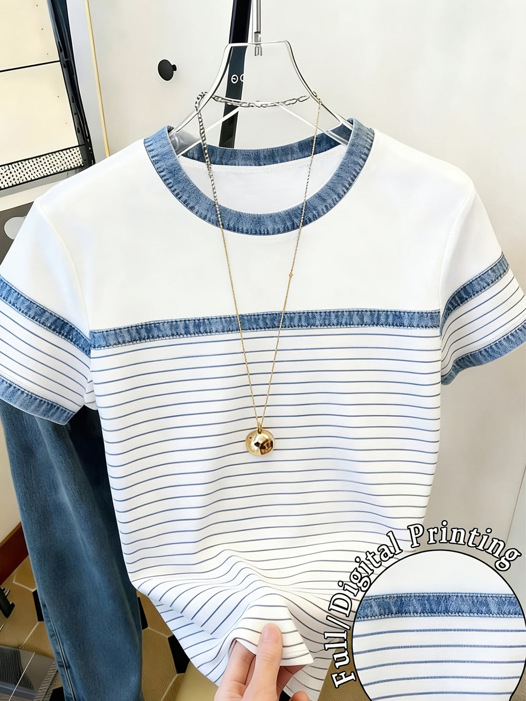 Women's Fashion Round-Neck Short Sleeve T-Shirt, Cute Home Wear, Versatile Outerwear, Swear Top, Printed, Mature Trendy Clothing, Women's Casual Printed Round-Neck Short Sleeve T-Shirt - White