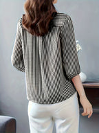 Fashion Short-Sleeve Printed Shirt for Women () - Black