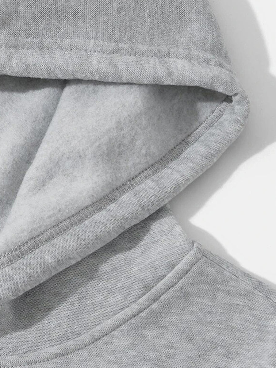 [Christmas Big ] Autumn Winter Men'S Warm Comfortable Hoodie, Y2K Graffiti Trendy Sweatshirt, Classic Practical Kangaroo Pockets, Retro Hip-Hop Street Style Men'S Casual Top, High Comfort Warm Fabric - Grey