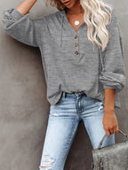 New Autumn/Winter Women's Fashion Hoodie, Casual Loose Pullover with Drawstring, Solid Color Long Sleeve, Relaxed Style Mid-Length Hooded Sweatshirt - Grey