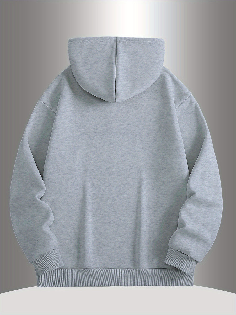 Men's -Lined Hooded Sweatshirt MILANO, Versatile for Autumn and Winter, Sporty, Casual, Comfortable Hooded Sweatshirt - Light Grey