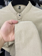 [Pearson OBM] Men'S T-Shirt New Short Sleeve Polo Shirt Stand-Up Collar Easy Business Casual Premium Top Dongli - Khaki