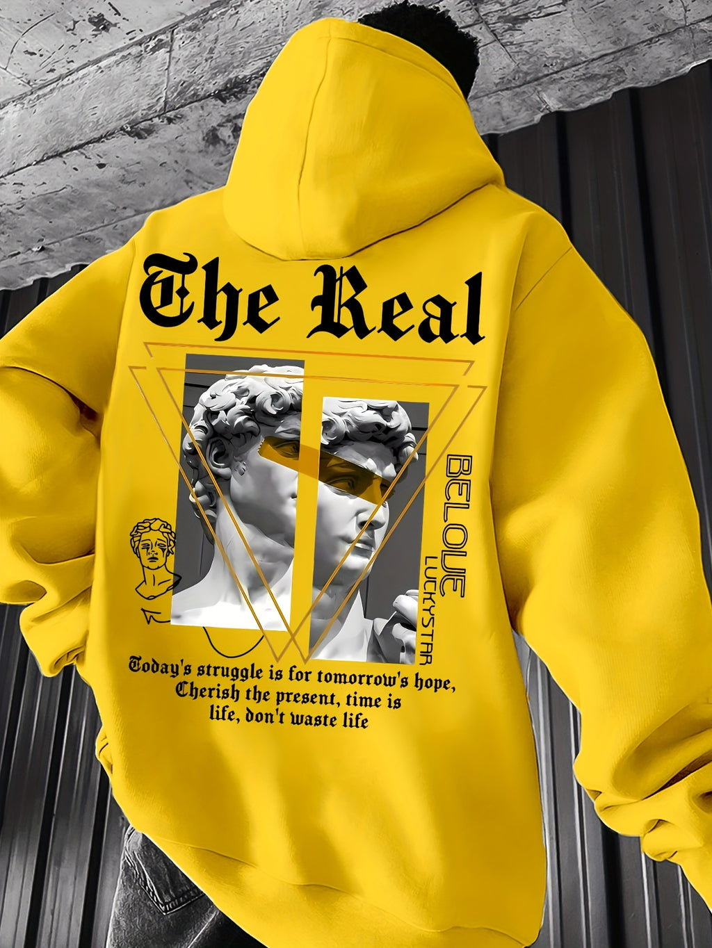 Men's Hooded Sweatshirt with  Color-Block Patchwork Design, Print, and White Drawstring. Fashionable Pullover Long-Sleeve Sweatshirt for Daily Shopping, Lounging, and Outings - Multicolor 6