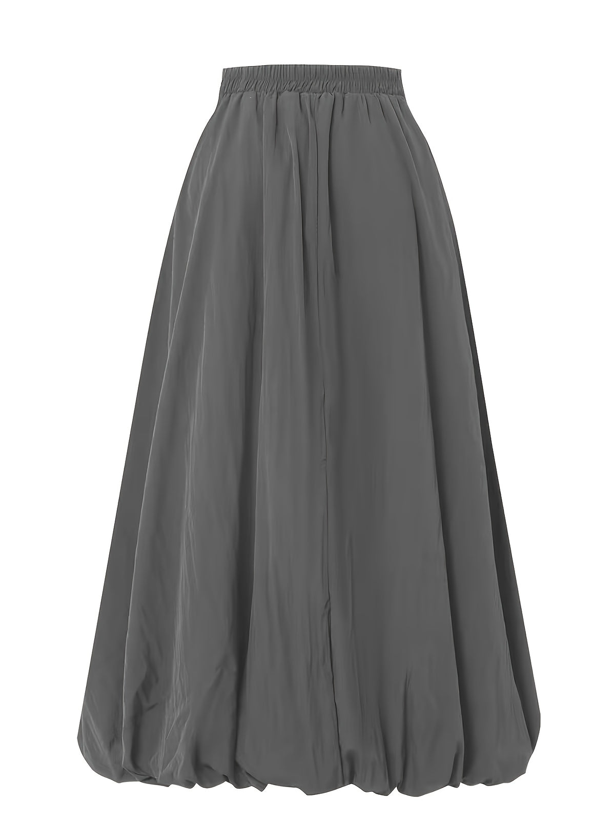 Women's Elegant High-Waisted Pleated Midi Skirt with Pockets - Machine Washable Solid Color Non-Stretch Skirt for Spring/Fall, Versatile Casual to Formal Wear, Cute Skirts, Spring Fall Attire, Midilength Silhouette, No Stretch Fabric - Grey
