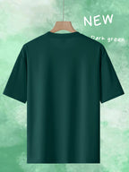 Men's Trendy Loose-Fit Crew Neck T-Shirt, Casual Daily Short-Sleeve Tee, BORG 1956 Vintage Letter Print, Simple and  Versatile Top, Suitable as a Gift - Dark Green