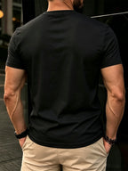 Men'S Fake Faux Denim Pocket Optical Illusion T-Shirt, Faux Jean Patch Crew Neck Short Sleeve Street Tee - Mixed colors