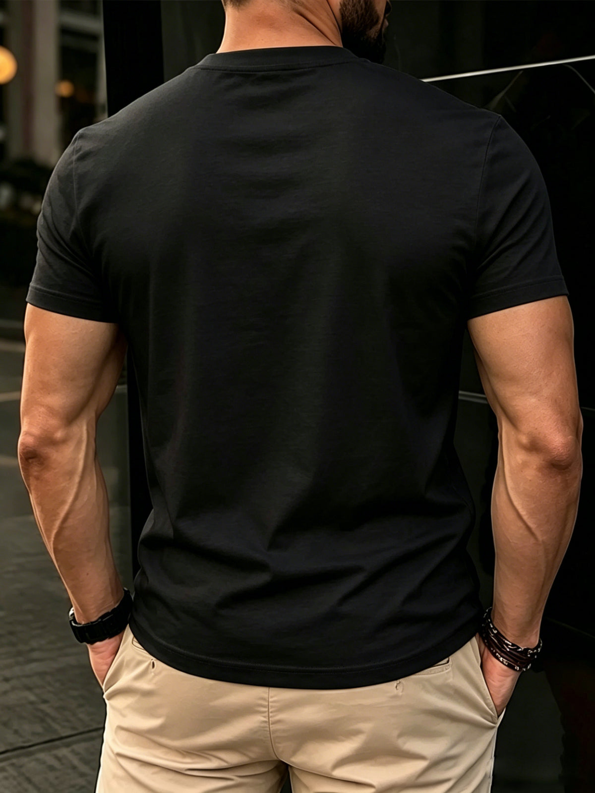 Men'S Fake Faux Denim Pocket Optical Illusion T-Shirt, Faux Jean Patch Crew Neck Short Sleeve Street Tee - Mixed colors