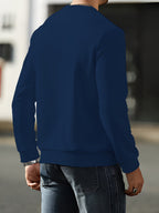Men'S Fashion Casual Round Neck Sweatshirt, Autumn Winter Trendy Sweatshirt, Suitable for Home Leisure, Travel Essential - Mixed colors