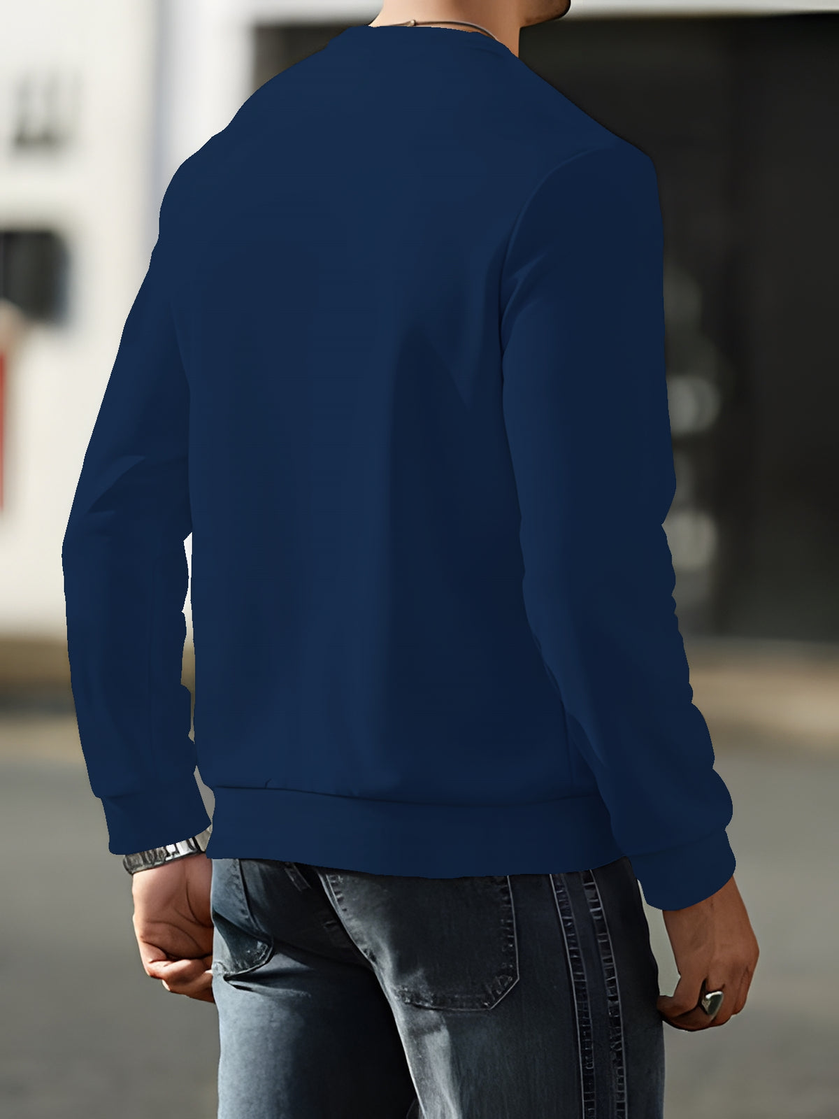 Men'S Fashion Casual Round Neck Sweatshirt, Autumn Winter Trendy Sweatshirt, Suitable for Home Leisure, Travel Essential - Mixed colors