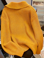 Solid Color Button-Front Cardigan, Korean Style Short Outerwear, Elegant for Vacation, Daily Commute - Yellow