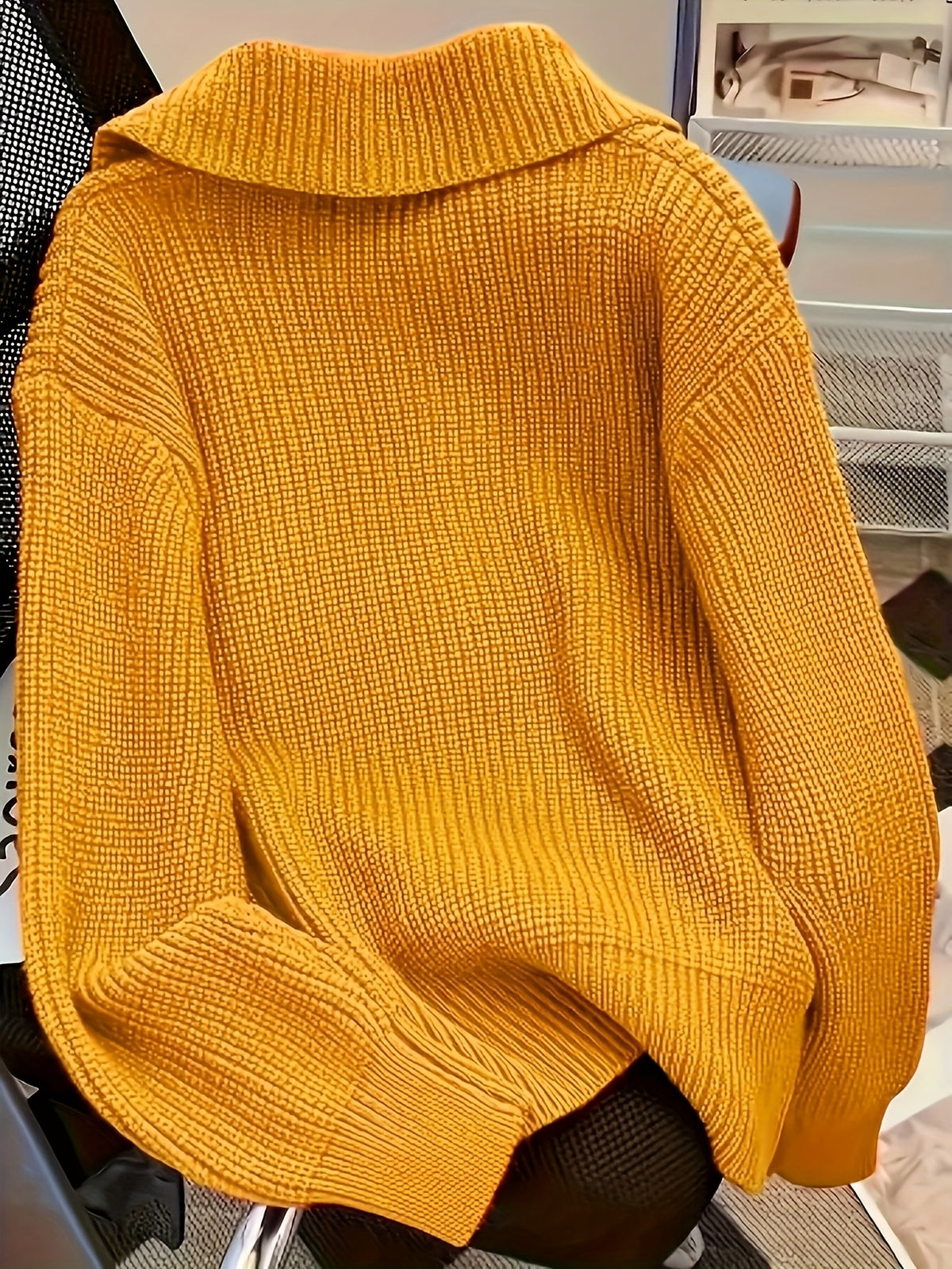 Solid Color Button-Front Cardigan, Korean Style Short Outerwear, Elegant for Vacation, Daily Commute - Yellow