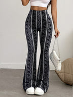 Women'S Sexy Geometric Print Casual Leggings - Dark Gray