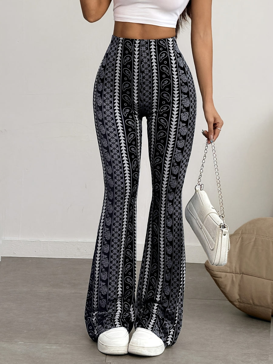 Women'S Sexy Geometric Print Casual Leggings - Dark Gray