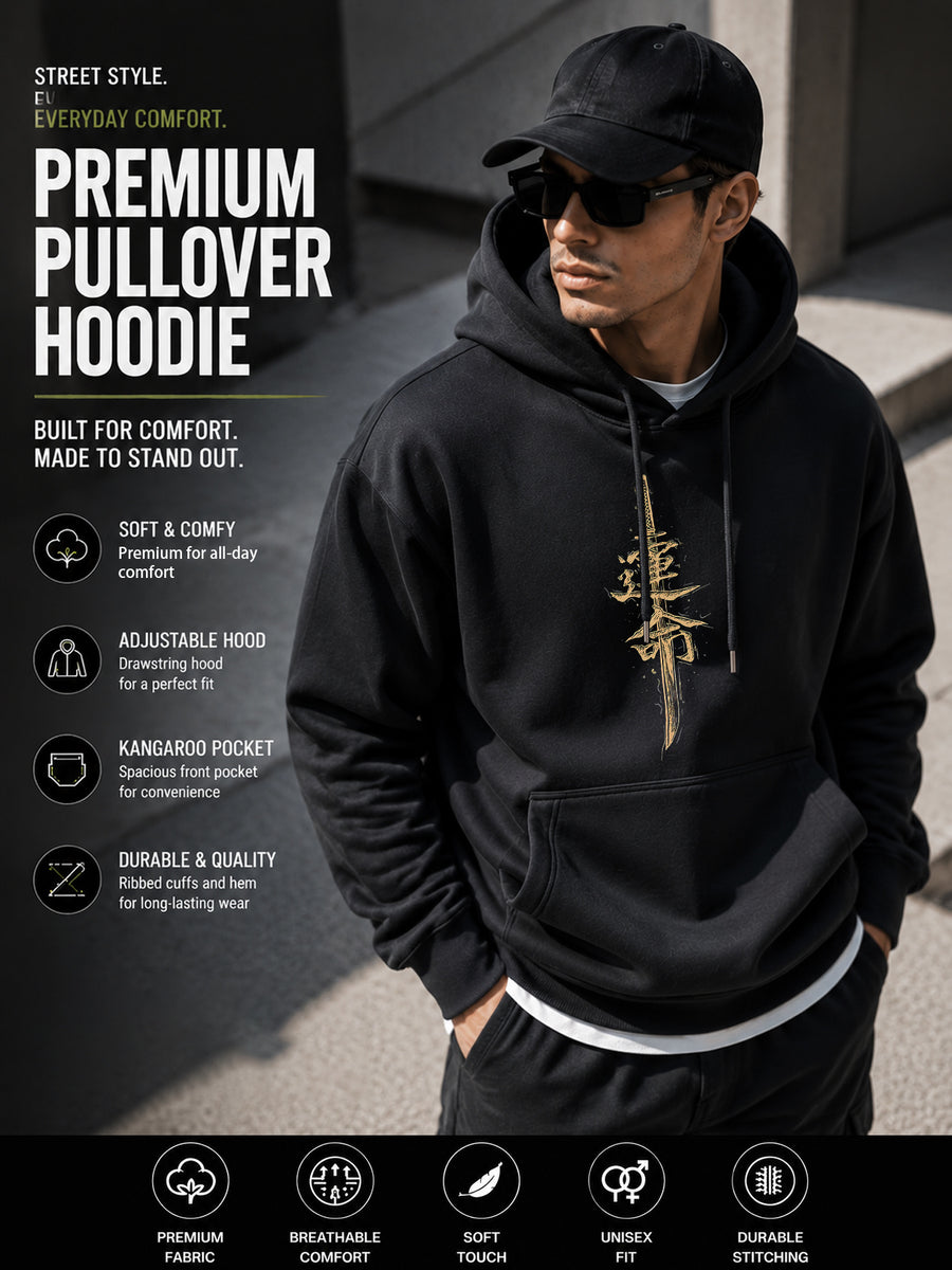 Men's 1pc Anime Straw Hat Pirate Hooded Sweatshirt - Large Front Vintage Iconic Characters Print Hoodie Jacket, Suitable for Commuting/Casual Wear, Gift for &, Machine Washable 1pc-Themed Outerwear - Black