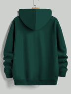 Men'S Yellow Hoodie with "And We'll Love You" Print - Cozy Fleece-Lined Pullover with Kangaroo Pocket, Casual Drawstring Hooded Sweatshirt for Spring & Fall, Comfortable Clothing | Relaxed Fit Hoodie | Fleece Lined Hoodie - Dark Green