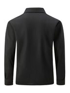 Men'S New Fall Winter Waffle Knit Shirt Jacket with Lapel, Multi-Pocket Button-Front Cargo Jacket - Black