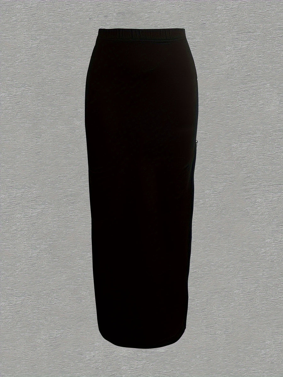 Side-zip Skirt - Black